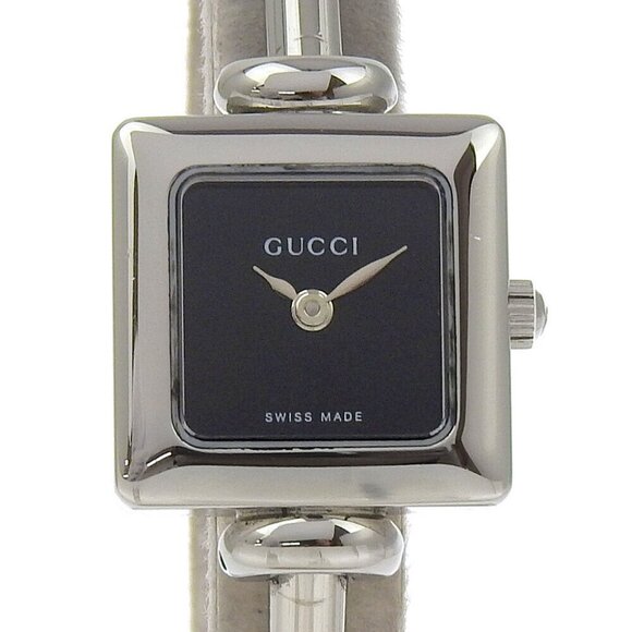 GUCCI Bangle watch Watches 1900L blackDial Stainless Steel Quartz Analog d... - Picture 13 of 13